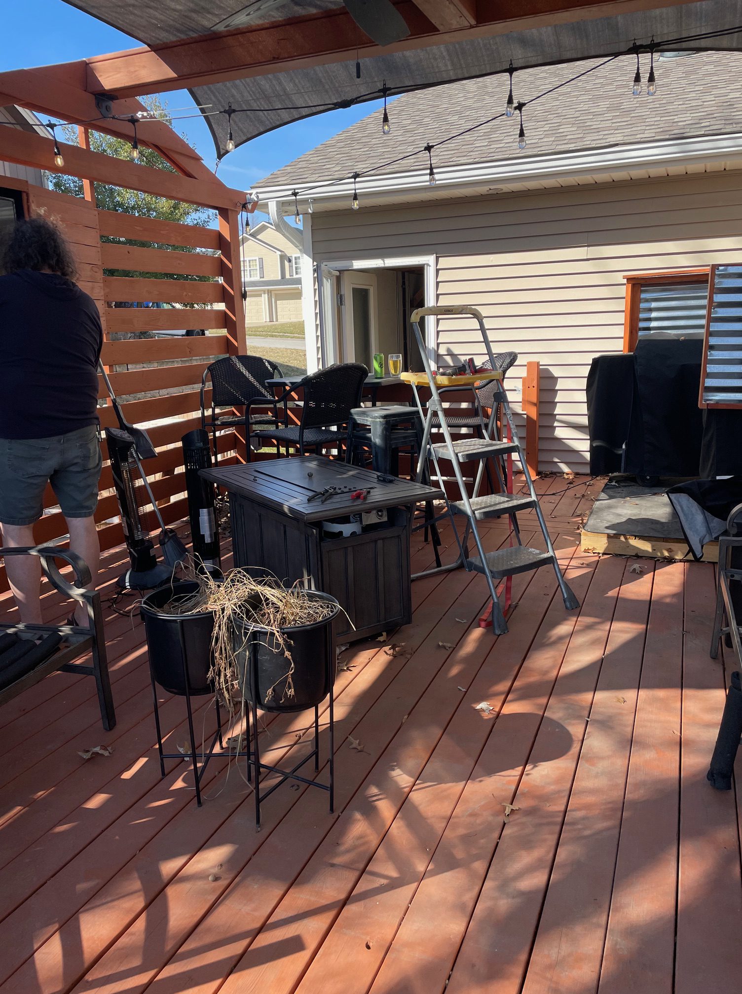 Deck at the beginning of spring